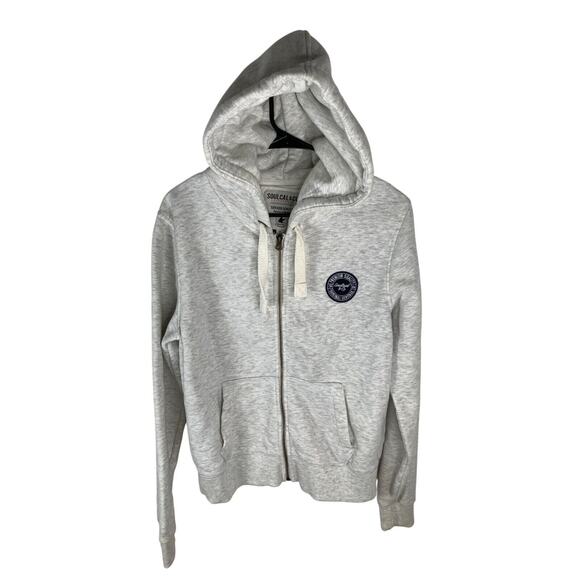 Soulcal & Co Other - Soulcal & Co Kids Grey Zip-Up Hoodie Size 12 With Drawstrings & Patch Logo